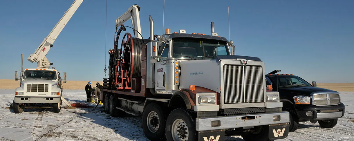 Edge Wireline field units at a winter wellsite